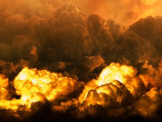 a huge explosion of the type that might be featured in a 2012 sequel