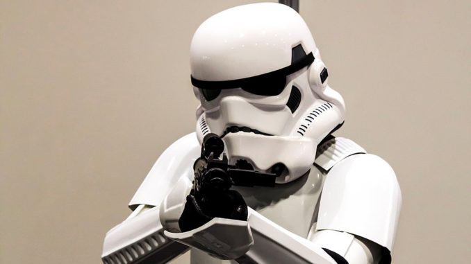 Previous Stormtrooper cameos include Saddam Hussain, Jackie from Asda and Richard III