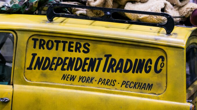Trotters independent traders yellow van as seen in planned hbo remake of only fools and horses