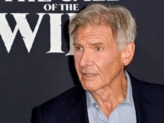 Harrison Ford, star of the new indiana jones film, looking angry