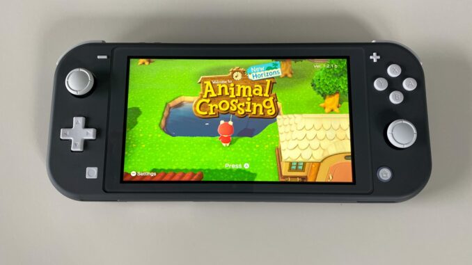 A Switch console, with Animal Crossing running. KK Slider is not seen