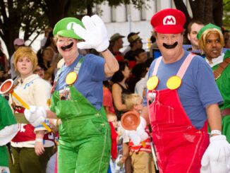 some people dressed as videogame characters