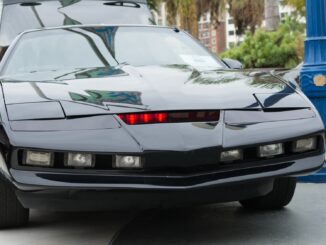 the pontiact from knight rider on display. avengers