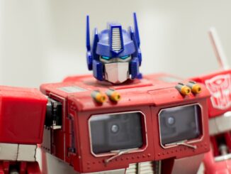 close up of the top half of an optimus prime toy. Vibrator Transformers