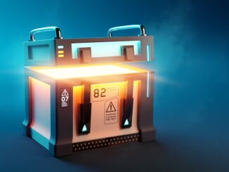 Fantasy Futuristic mystery loot box case opening up to reveal its surprise contents. 3D illustration. loot chests..