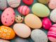 Christmas easter eggs of differrent sizes and colours