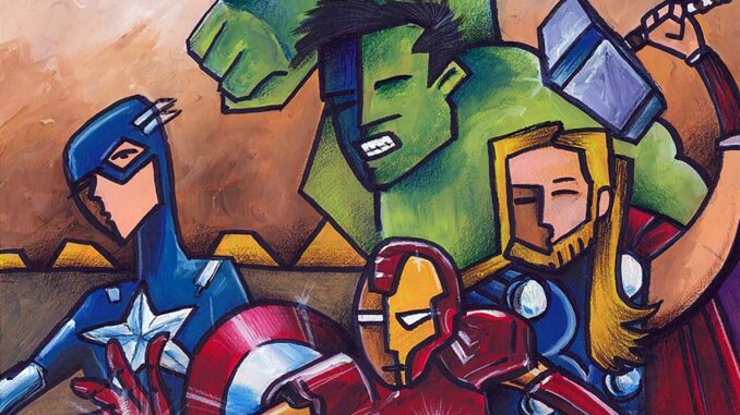 cubist drawing of marvel heroes. Marvel release schedule