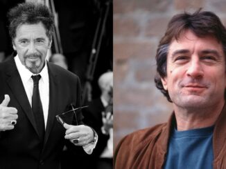 Al Pacino and Robert DeNiro in seperate photos next to each other. Heat sequel.