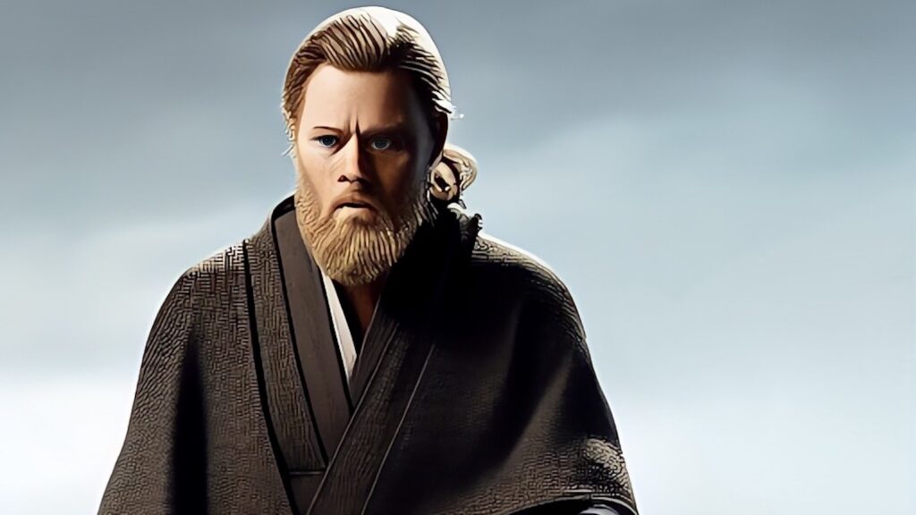 a computer generated young ben kenobi