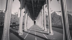 Underneath a parisian bridge. Photographed in a way to look like inception