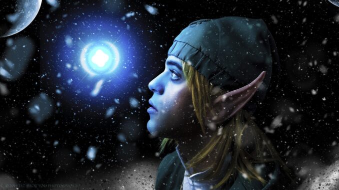 link cosplay staring at dot of light. New Zelda Game