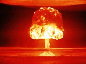 An Atom Bomb explosion. Oppenheimer effects