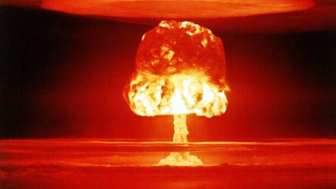 An Atom Bomb explosion. Oppenheimer effects
