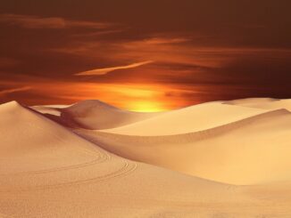 A desert at sunset. As seen in Dune part two