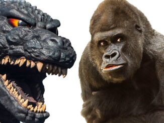 godzill x kong both ictured facing each other