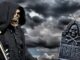 The figure of the grim reaper or death as featured in the seventh seal
